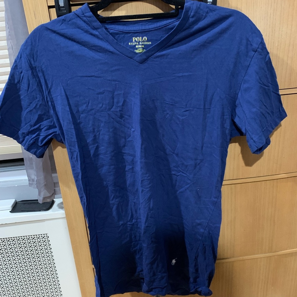 Blue polo v-neck t-shirt